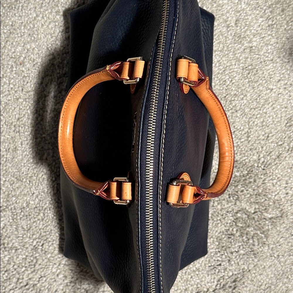 Dooney & Bourke Pebbled Leather Dillen Satchel in Navy - Picture 10 of 16